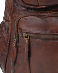 Spaghetti Western Swc414Brn Backpack Vintage Handmade Drum Dyed Genuine European Cowhide Leather Women Bag Western Handbag Purse