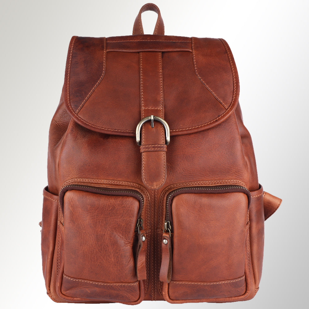 Spaghetti Western Swc427Tbrn Backpack Vintage Handmade Drum Dyed Genuine European Cowhide Leather Women Bag Western Handbag Purse