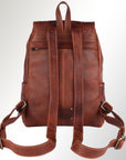 Spaghetti Western Swc427Tbrn Backpack Vintage Handmade Drum Dyed Genuine European Cowhide Leather Women Bag Western Handbag Purse