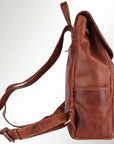 Spaghetti Western Swc427Tbrn Backpack Vintage Handmade Drum Dyed Genuine European Cowhide Leather Women Bag Western Handbag Purse
