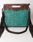 OHLAY KBG159 Clutch Hand Tooled Embossed Genuine Leather women bag western handbag purse