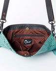 Ohlay Bags KBG166 Cross Body Hand Tooled Embossed Hair-On Genuine Leather Women Bag Western Handbag Purse