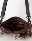 SKBG168 Ohlay Western Genuine Hair-On  Leather Hand Tooled Women Clutch Bags