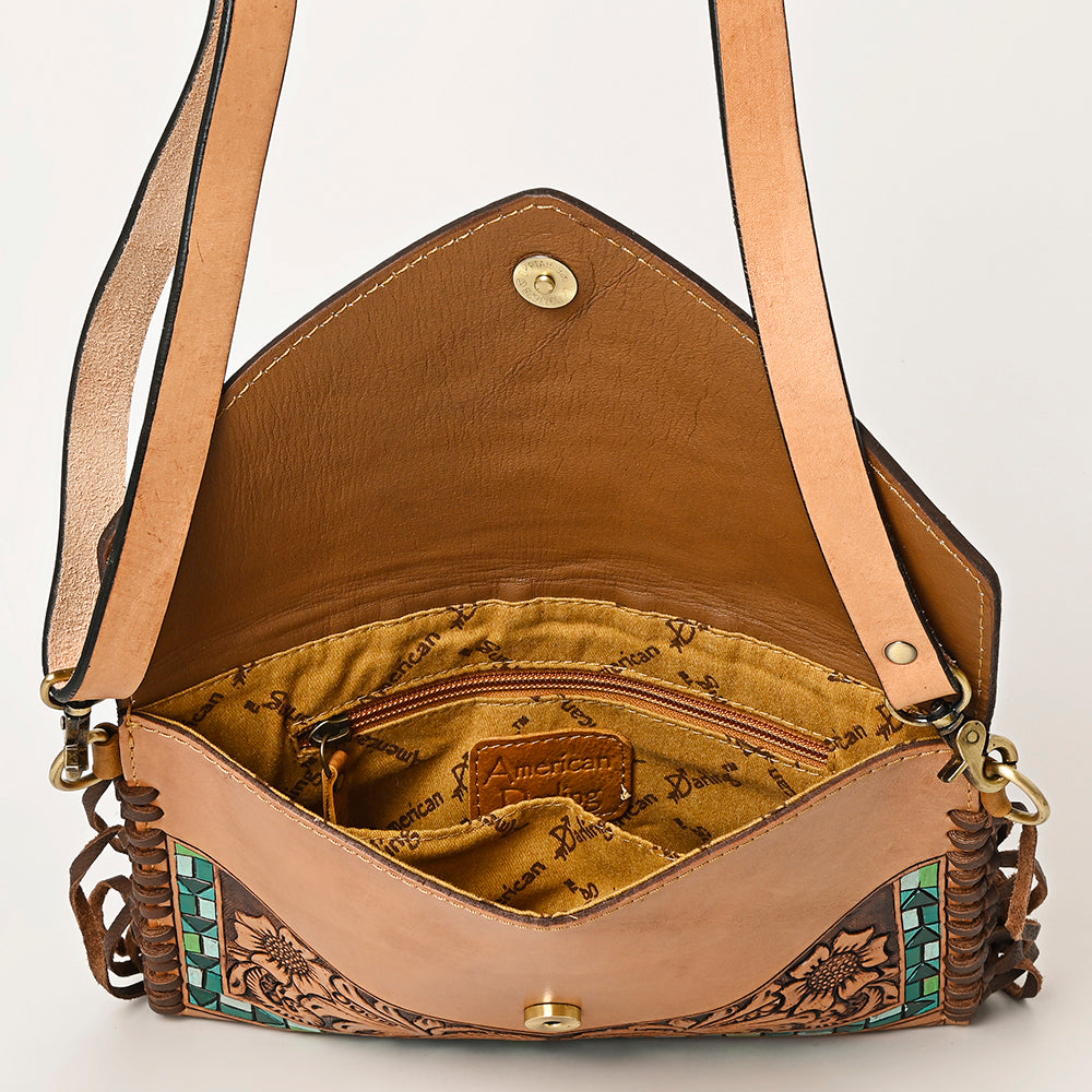 American Darling Envelope Hand Tooled Genuine Leather Women Bag Western Handbag Purse