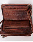 American Darling Hand Tooled Hair On Genuine Leather Women Bag Western Handbag Purse
