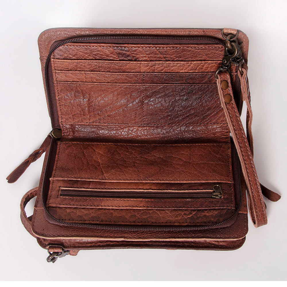 American Darling Hand Tooled Hair On Genuine Leather Women Bag Western Handbag Purse