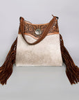 American Darling ADBG980A Hobo Hand Tooled Hair-On Genuine Leather Women Bag Western Handbag Purse