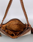 American Darling ADBG980A Hobo Hand Tooled Hair-On Genuine Leather Women Bag Western Handbag Purse