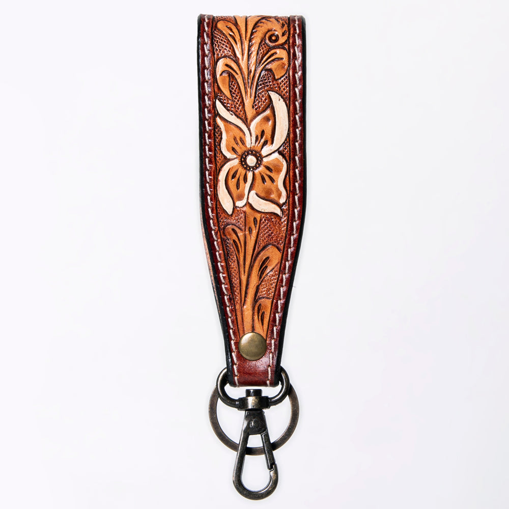 American Darling ADWSF126E Hand Tooled Genuine Leather Handle Strap For Wristlet Bags