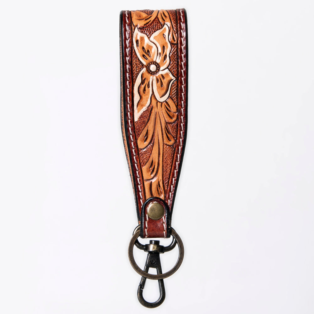 American Darling ADWSF126E Hand Tooled Genuine Leather Handle Strap For Wristlet Bags
