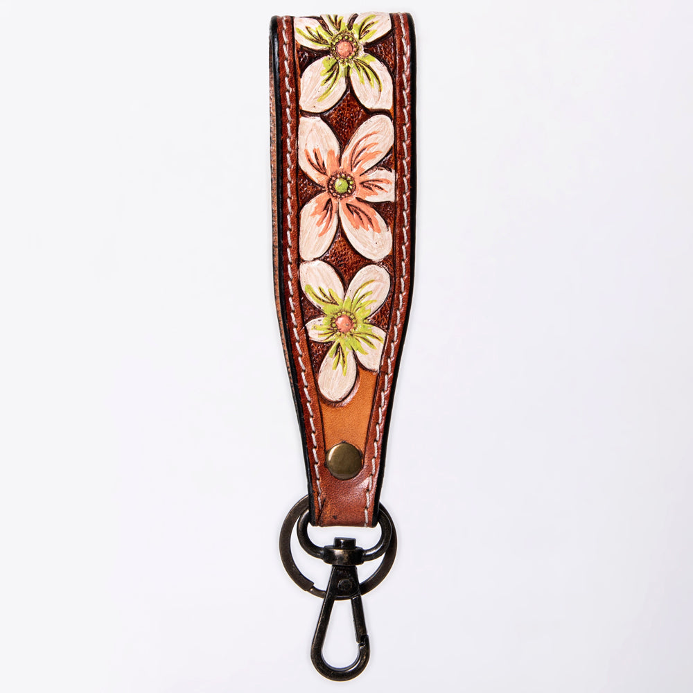 American Darling ADWSF126F Hand Tooled Genuine Leather Handle Strap For Wristlet Bags