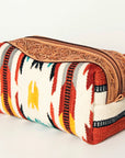 American Darling Toiletry Hand Tooled Saddle Blanket Fabric Genuine Leather Western Women Bag Handbag Purse | for Cute
