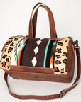 American Darling ADBG1000 Duffel Hair-On Saddle Blanket Genuine Leather Women Bag Western Handbag Purse