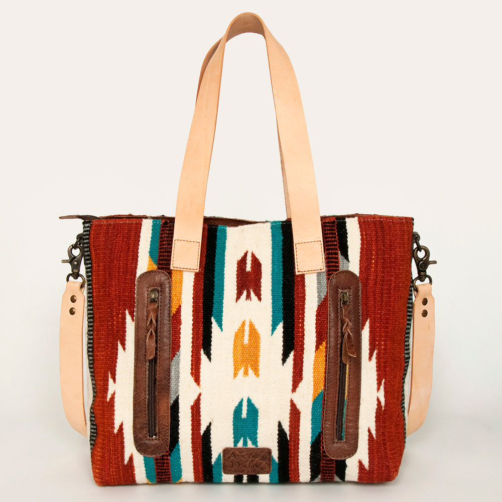 American Darling Tote Saddle Blanket Genuine Leather Women Bag Western Handbag Purse