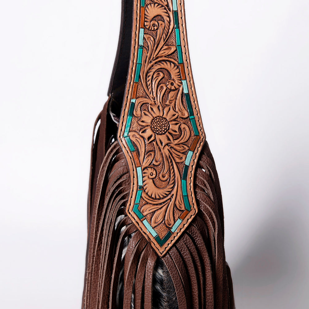 American Darling Hobo Hand Tooled Hair-On Genuine Leather Women Bag Western Handbag Purse