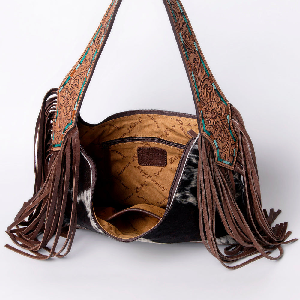 American Darling Hobo Hand Tooled Hair-On Genuine Leather Women Bag Western Handbag Purse
