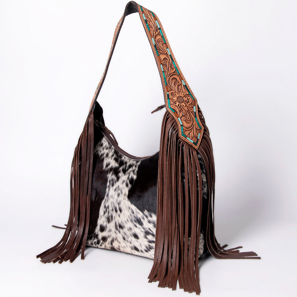American Darling Hobo Hand Tooled Hair-On Genuine Leather Women Bag Western Handbag Purse