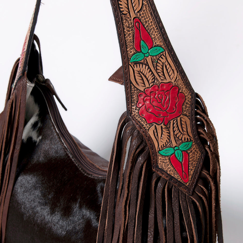 American Darling Hobo Hand Tooled Hair-On Genuine Leather Women Bag Western Handbag Purse