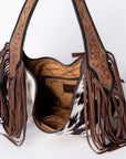 American Darling Hobo Hand Tooled Hair-On Genuine Leather Women Bag Western Handbag Purse