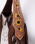 American Darling Hobo Hand Tooled Hair-On Genuine Leather Women Bag Western Handbag Purse