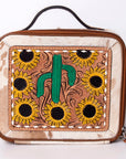 American Darling Jewelry Case Hand Tooled Hair-On Genuine Leather Women Bag Western Handbag Purse