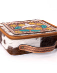 American Darling Jewelry Case Hand Tooled Hair-On Genuine Leather Women Bag Western Handbag Purse