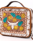 American Darling Jewelry Case Hand Tooled Hair-On Genuine Leather Women Bag Western Handbag Purse