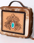 American Darling Jewelry Case Hand Tooled Hair-On Genuine Leather Women Bag Western Handbag Purse