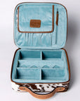 American Darling Jewelry Case Hand Tooled Hair-On Genuine Leather Women Bag Western Handbag Purse