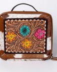 American Darling Jewelry Case Hand Tooled Hair-On Genuine Leather Women Bag Western Handbag Purse
