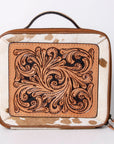 American Darling Jewelry Case Hand Tooled Hair-On Genuine Leather Women Bag Western Handbag Purse