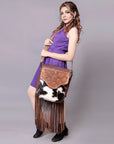 American Darling Cross Body Hand Tooled Hair On Genuine Leather Women Bag Western Handbag Purse