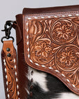 American Darling Cross Body Hand Tooled Hair On Genuine Leather Women Bag Western Handbag Purse