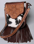 American Darling Cross Body Hand Tooled Hair On Genuine Leather Women Bag Western Handbag Purse
