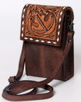 American Darling CELL PHONE HOLDER Hand Tooled Hair-on Genuine Leather women bag western handbag purse