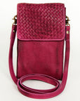 Never Mind Nmbgm134C Cell Phone Holder Vintage Handmade Genuine Cowhide Leather Women Bag Western Handbag Purse