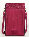 Never Mind Nmbgm134C Cell Phone Holder Vintage Handmade Genuine Cowhide Leather Women Bag Western Handbag Purse