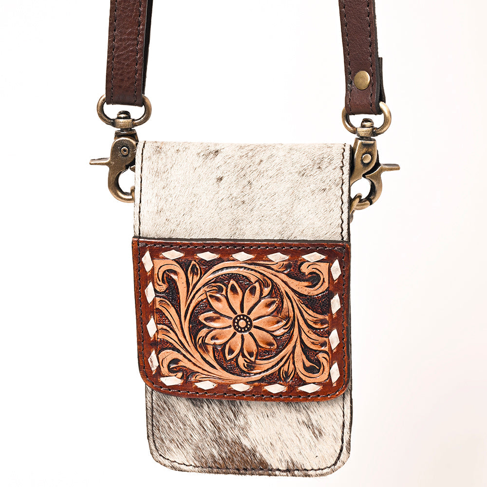 American Darling Hand Tooled Hair On Genuine Leather Women Bag Western Handbag Purse