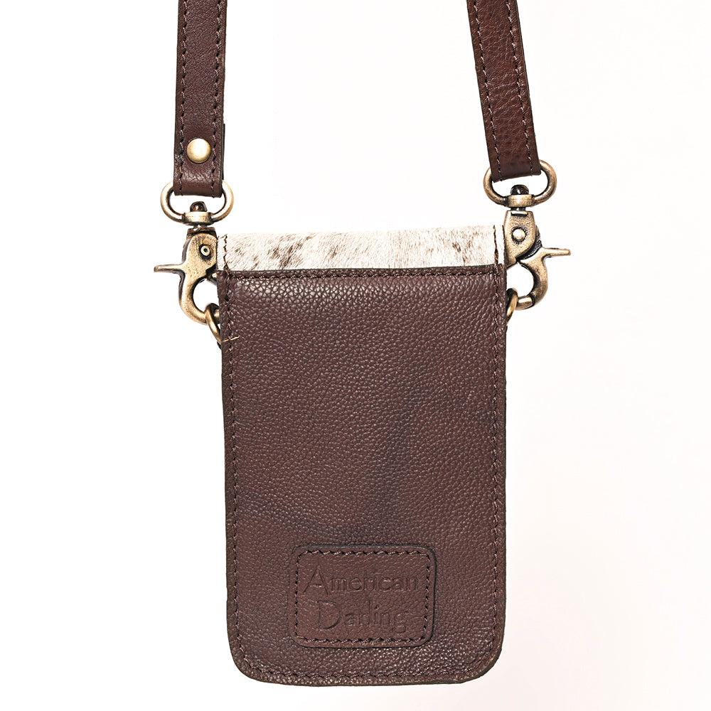 American Darling Hand Tooled Hair On Genuine Leather Women Bag Western Handbag Purse