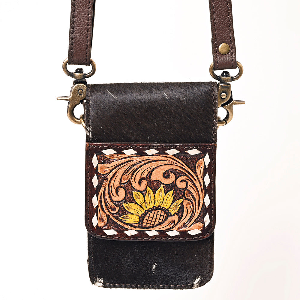 American Darling Hand Tooled Hair On Genuine Leather Women Bag Western Handbag Purse
