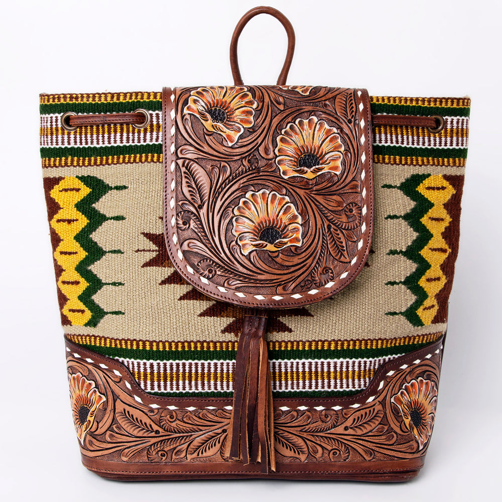 ADBGZ653B American Darling Hand Tooled Saddle Blanket Genuine Leather Women Bag Western Handbag Purse