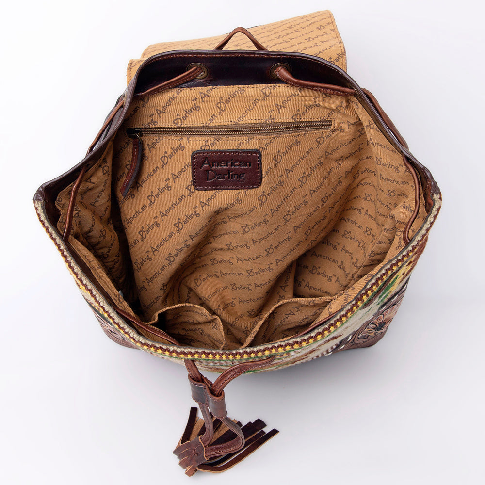 ADBGZ653B American Darling Hand Tooled Saddle Blanket Genuine Leather Women Bag Western Handbag Purse