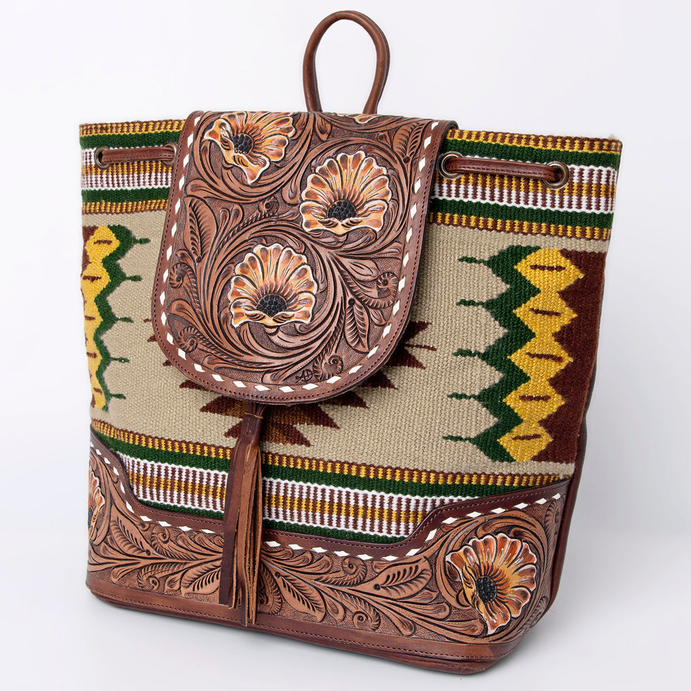 ADBGZ653B American Darling Hand Tooled Saddle Blanket Genuine Leather Women Bag Western Handbag Purse