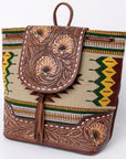 ADBGZ653B American Darling Hand Tooled Saddle Blanket Genuine Leather Women Bag Western Handbag Purse