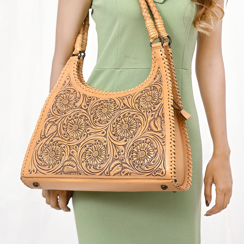 American Darling ADBGZ658 Hobo Hand Tooled Genuine Leather Women Bag Western Handbag Purse