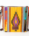 American Darling ADBG1006A Large Crossbody Saddle Blanket Genuine Leather women bag western handbag purse