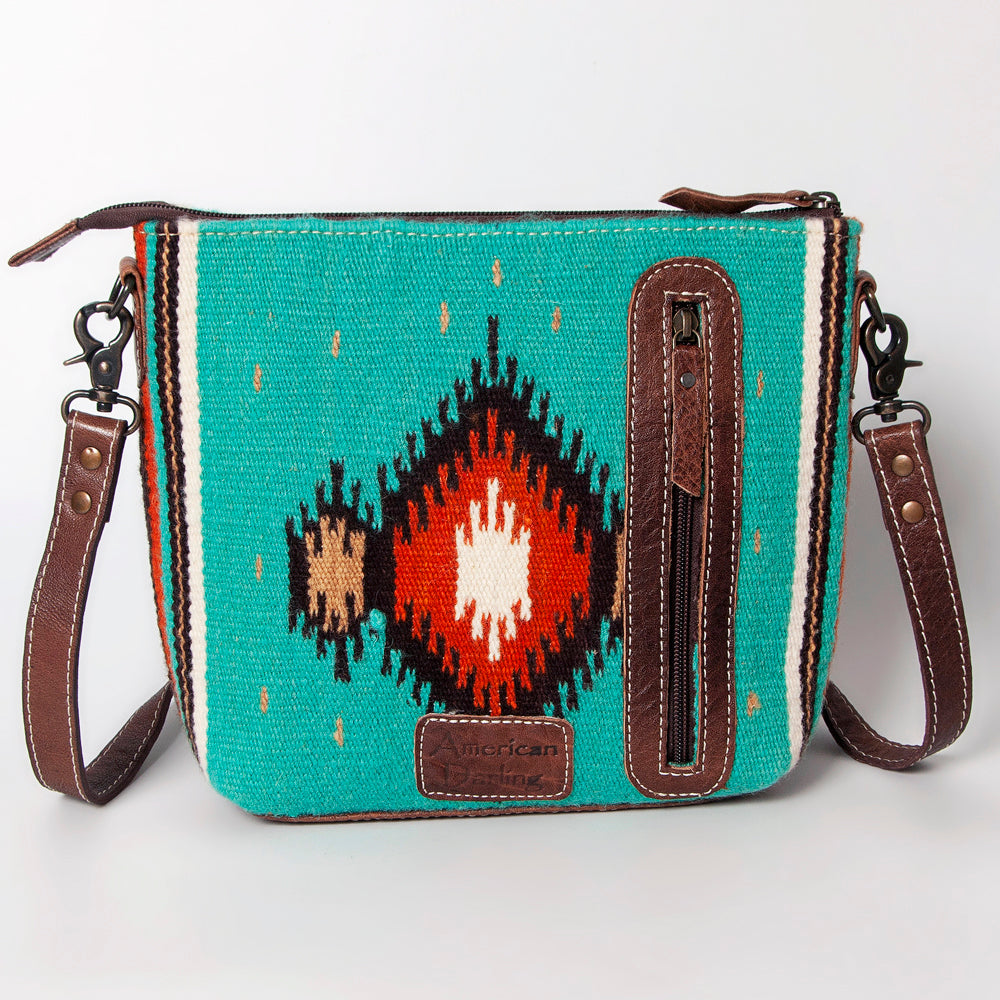American Darling ADBG1009A Cross Body Saddle Blanket Genuine Leather women bag western handbag purse