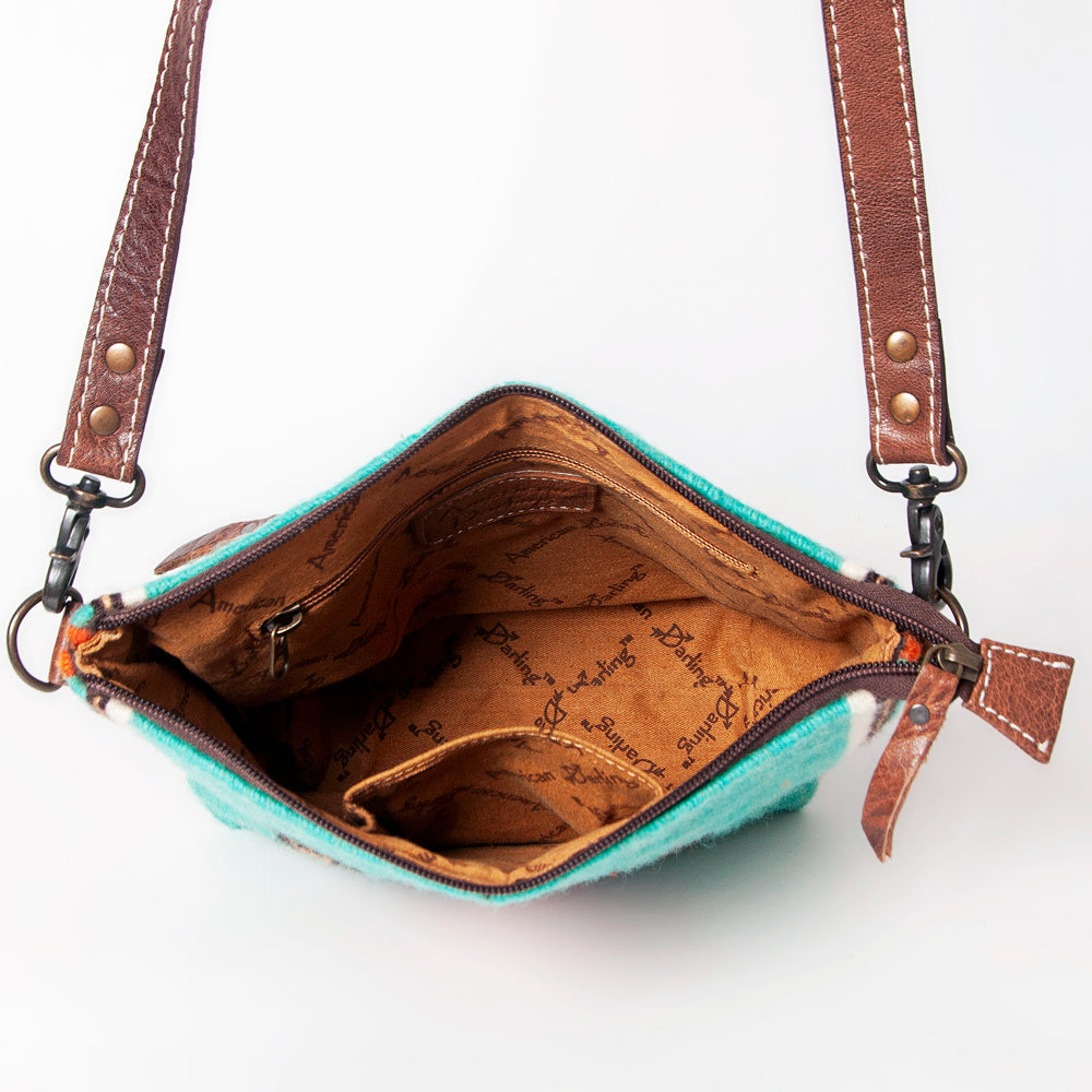 American Darling ADBG1009A Cross Body Saddle Blanket Genuine Leather women bag western handbag purse