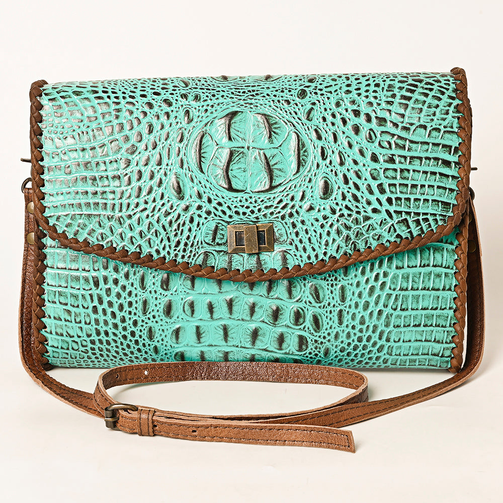 ADBG1023A American Darling Coin Purse Crocodile embossed Genuine Leather women bag western handbag purse
