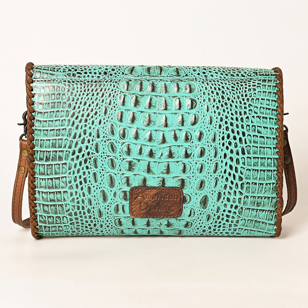 ADBG1023A American Darling Coin Purse Crocodile embossed Genuine Leather women bag western handbag purse